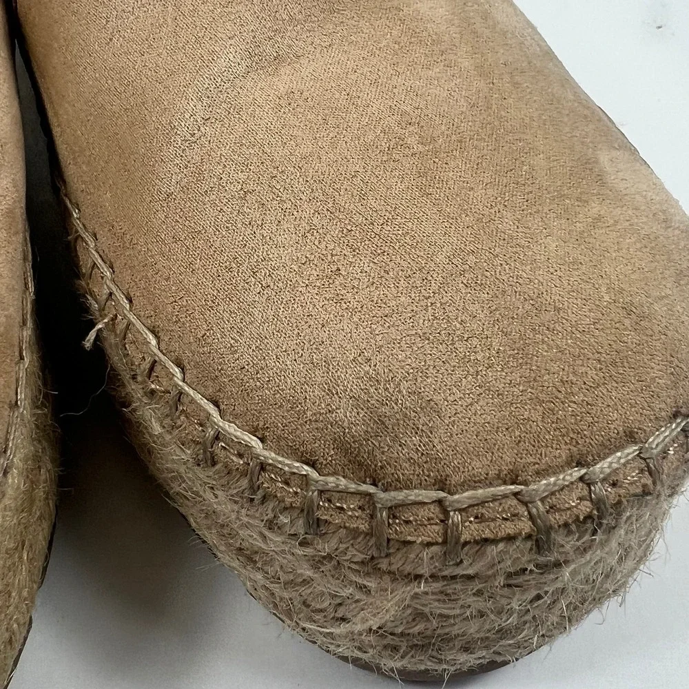 Circus by Sam Edelman Womens 7 Tan Suede Platform Espadrilles Coastal Comfort